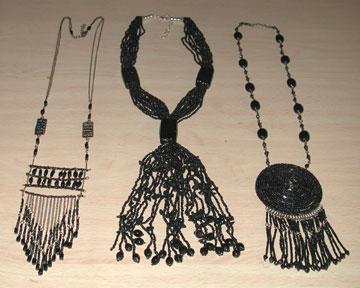 Chain Long Necklace and Tyie Necklace - Metal and Beads, 16-24 Inches, Black | Elegant Design, Versatile Stylish Accessory