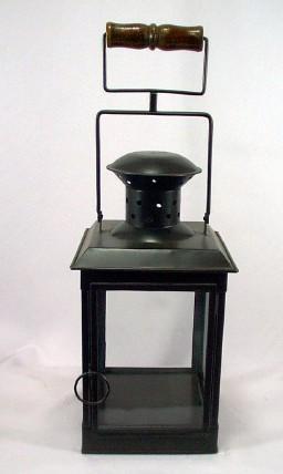Brass Lantern - Glass & Metal, 10x8x15 Inches, Black | Ambiance Creator, Durable Material, Elegant Design, Portable, Safe Operation