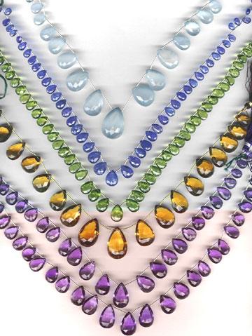 Ski Badam - Mixed Gemstones, Pear & Round Shapes, Multicolored | Gemstone Embellishment, Elegant Design, Versatile Accessory