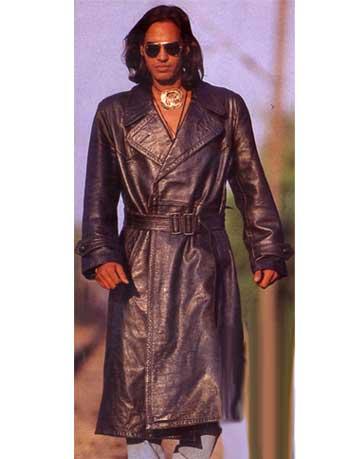Chals Long Coat (M) - Leather, Medium, Brown | Durable, Belt Closure, Multiple Pockets, Weather Protection, Classic Style