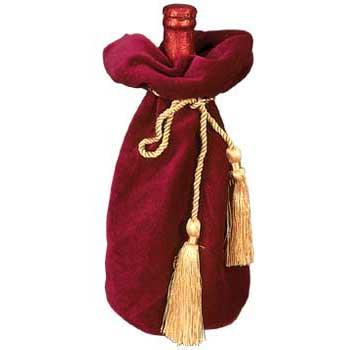 Velvet Wine Bag with Tassels