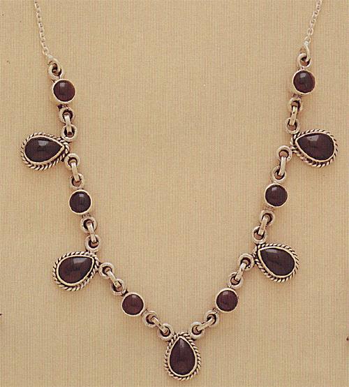 Cab Stone Necklace - Amethyst & Sterling Silver | 16-18 Inches, Elegant Design, Durable, Stylish Accessory with Lobster Clasp