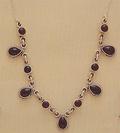 Cab Stone Necklace - Amethyst & Sterling Silver | 16-18 Inches, Elegant Design, Durable, Stylish Accessory With Lobster Clasp