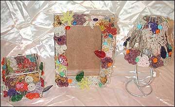 Floral Group - Metal Beaded Finish Candle Holder 9x9x9cm, Photo Frame 21x16cm, Candle Lamp 23x16cm, Nickel Color