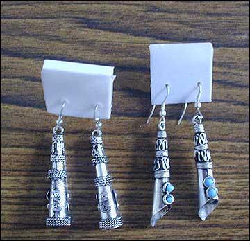 Beaded Silver Earrings
