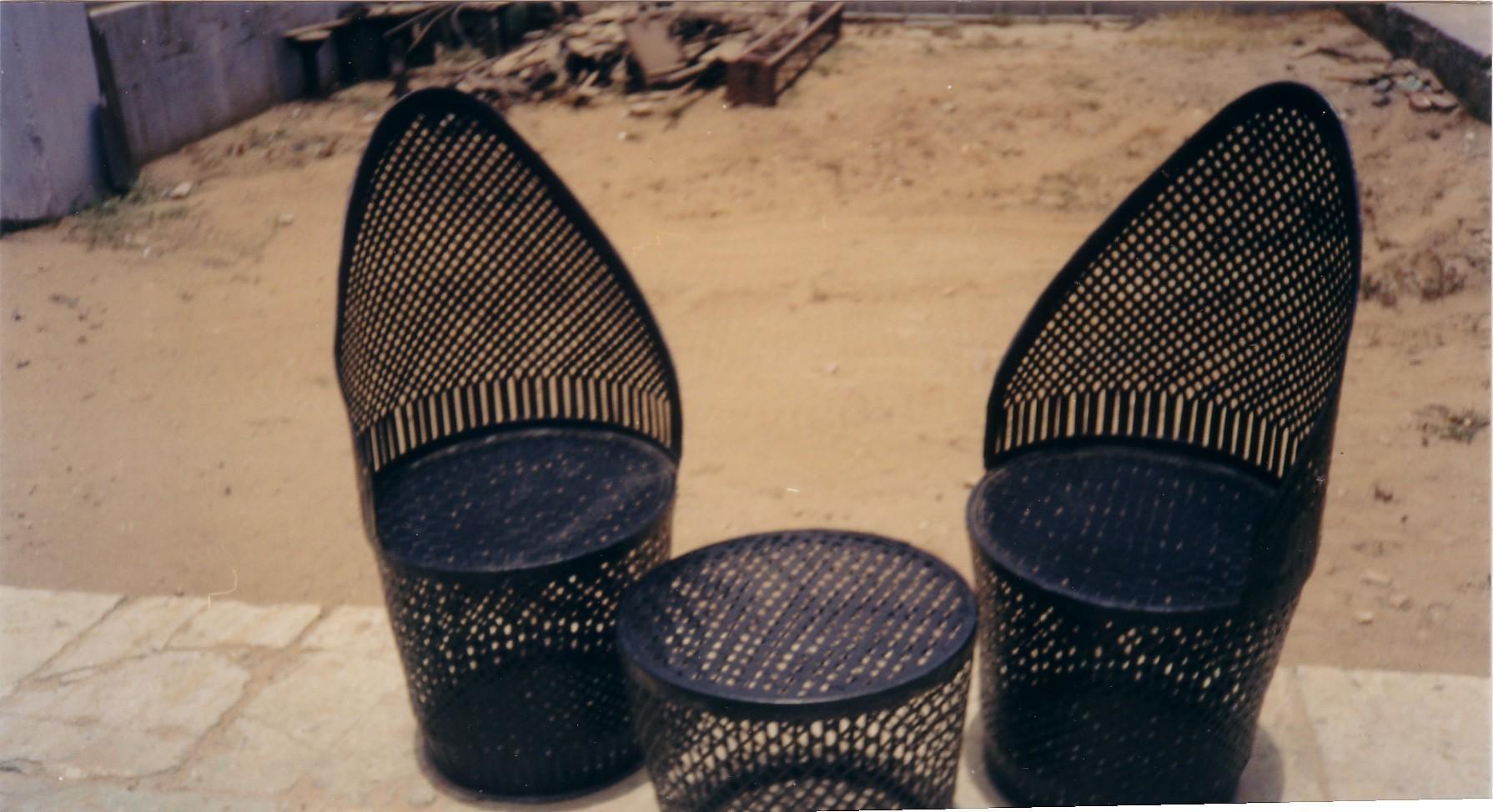 Metal Handicrafts - Iron Strap Chair & Tea Table Set