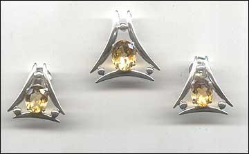CITRINE PENDANT SET