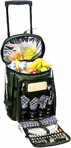 Picnic Bag - Polyester, 18x12x10 Inches | Insulated, Spacious, Portable, Durable, Wheels, Multiple Compartments