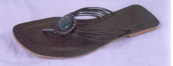 Leather Chappals with Bead