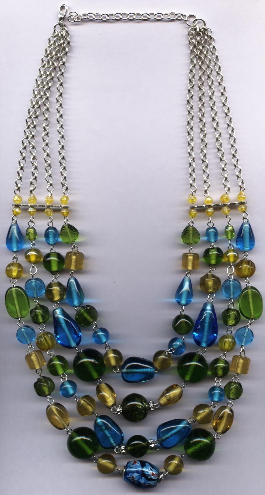 Glass & Brass Bead Necklace