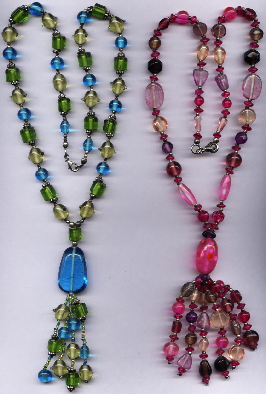 Necklaces - Glass Beads, 18-20 Inches, Multicolor | Adjustable Fastening, Elegant Beaded Design, Durable Stylish Accessory