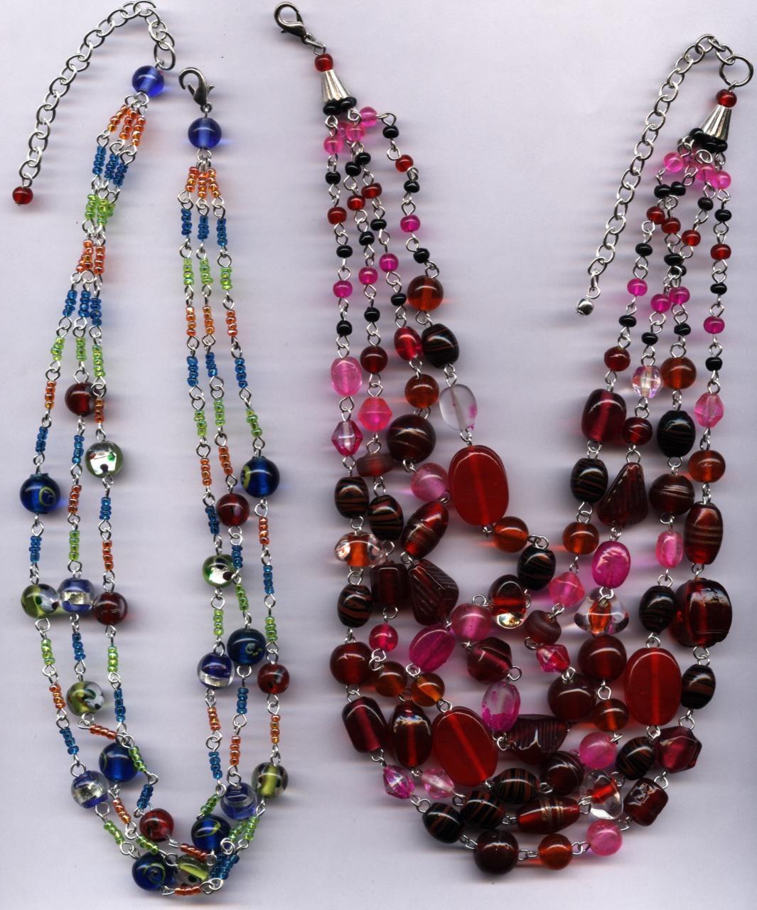 Glass Bead Necklaces - 16-18 Inches, 6-10mm Red Glass Beads | Elegant Design, Durable Material, Versatile Style