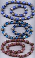 Chocker And Bracelets In Elastic With Lampwork Beads