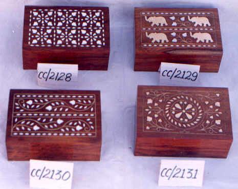 Wooden Carved Box -Set of 4