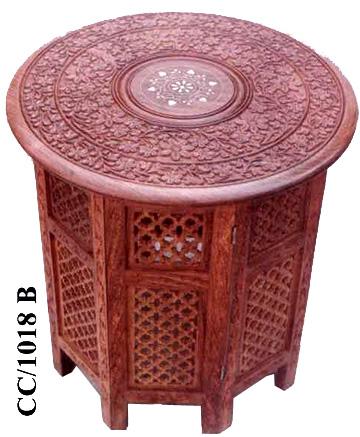 Wooden Carved Round Table-1