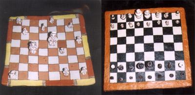 hand made papiermache Chess