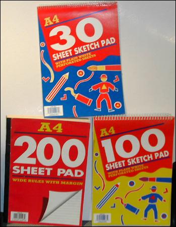 Sketch Pad - Paper A4 30/100/200 Sheets Spiral Bound | Plain White Perforated Smooth Surface