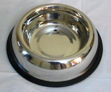 Dog Bowl - Stainless Steel, 15cm Diameter x 5cm Height | Rubber Base, Non-Slip, Durable, Polished Finish