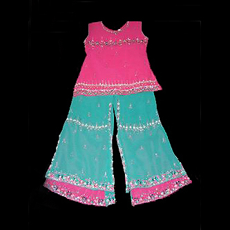 Girl's Wear - Sleeveless Top and Trouser with Embroidery