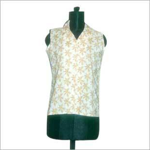 Ladies Sleeveless Top - Cotton 24 Inches White | Stylish Comfortable Versatile Breathable Elegant Durable Floral V-Neck