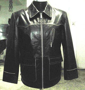 Jacket - Genuine Leather, Size S-XXL, Black | Durable Leather, Classic Style, Weather Protection, Zipper Closure, Two Pockets, Polyester Lining