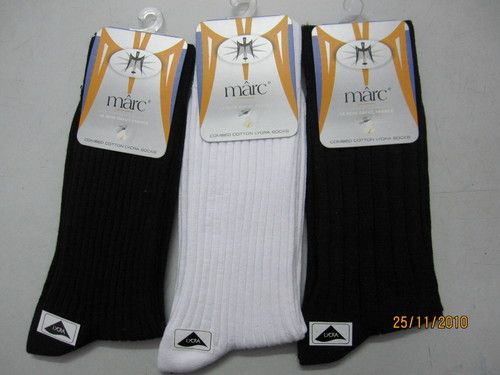 MEN'S COTTON SPANDEX RIB D/C SOCKS