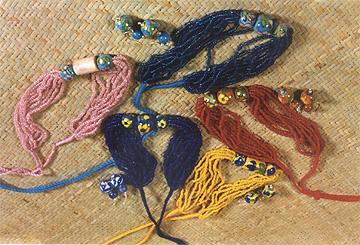 Ceramic handpainted beaded necklace & earrings