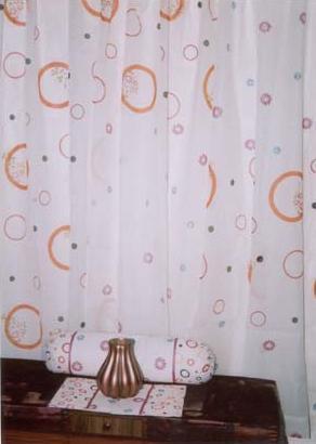 100% Cotton Organdy Printed Curtain - 110x200 cm, Off-White, Lightweight Stylish Draping