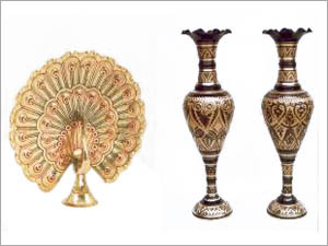 Flower Vase,Brass Peacock