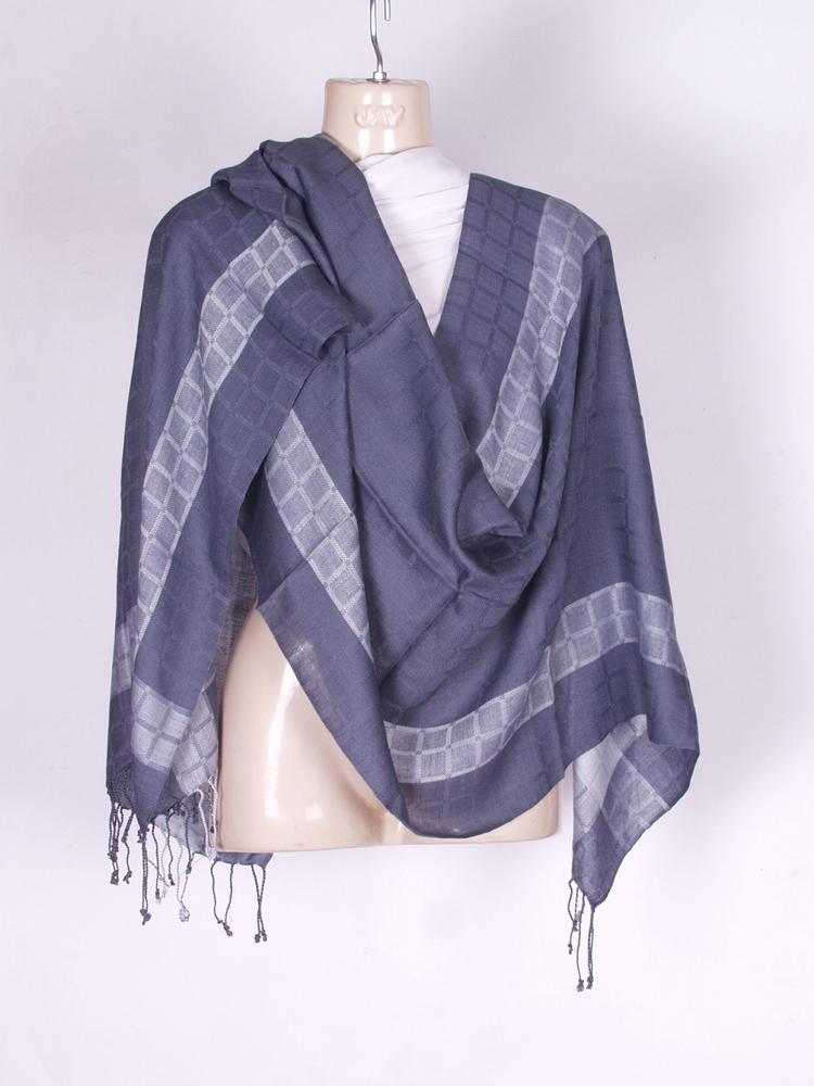 Stole - 100% Viscose, 20x72 Inches, Gray | Soft Fabric with Self Fringes, Stylish Versatile Accessory Ideal for Layering or Standalone Use