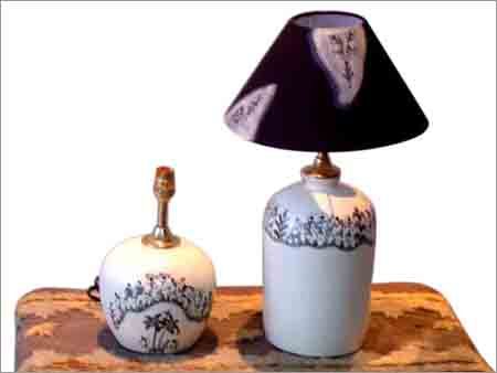 Warli Art-Hand Painted Terra-Cotta Lamps & Shades