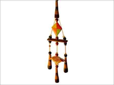Warli Hand Painted (Terra-Cotta/Ceramics+wood) Wind Chimes