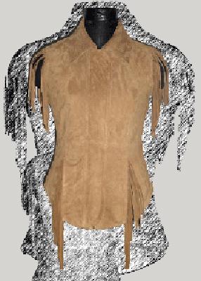 Ladies Sleeveless Fringes (Leather - Goat Suede)