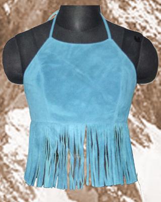 Ladies Fringes Halter (Leather - Cow Suede)