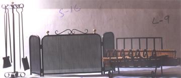 Fire Screen, Andiron & Fire Log Holder