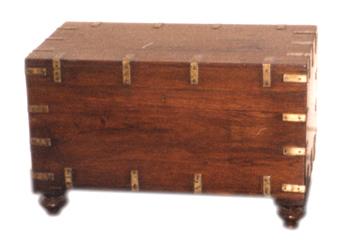Old Wooden Box with Brass Fittings