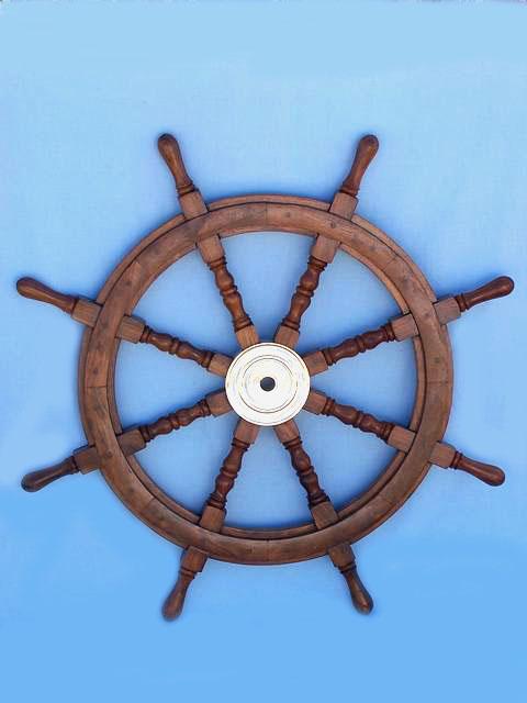 Wooden Ship Steering Wheel