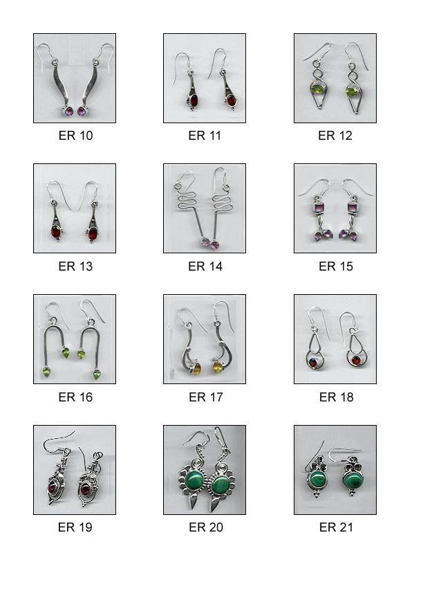 earrings setted with gem stones