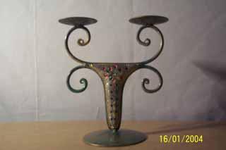 IRON CANDLE HOLDER - Wrought Iron, 12x8 Inches, Black | Elegant Design, Double Candle, Durable, Easy to Clean