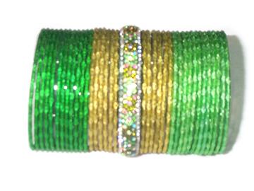 Bangles - Lacquered Metal, Diameter 50-70 mm, Green | Stylish Accessory, Elegant Design, Comfortable Fit, Durable Material, Quantity 12