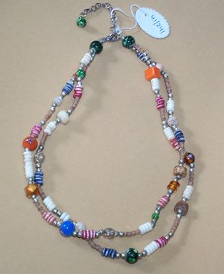 Beaded Necklace - Mixed Beads, 18 Inches, Multicolor | Elegant Design, Durable Beads, Versatile Style, Lobster Clasp, Gift Ready