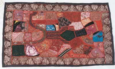 Heavy Beaded Embroidery Patchwork Wall Hanging