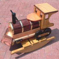 Train - Wood 30x15x10 cm Brown | Ready-to-Play Child's Rocking Toy Train Durable Material Handcrafted Engaging Design Smooth Ride