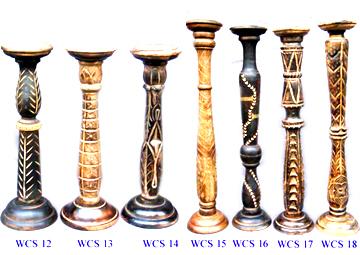 Wooden candle stands
