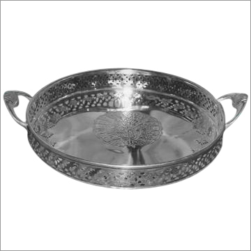 Tray with Peacock Emboss 12"