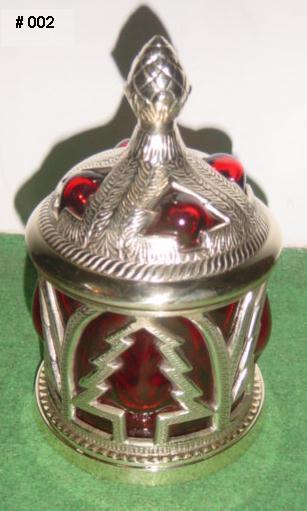 Mouth Blown Colored Glass EPNS/Antique Brass Finish - Glass, Red | Handcrafted Quality, Durable, Elegant Design, Unique Style, Perfect Gift, Collectible Item