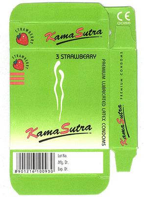 Kamasutra - Strawberry - Premium Lubricated Latex Condoms
