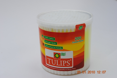  Cotton Swabs in Round PP Tub