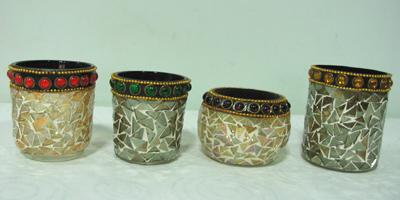 Mosaic Glass Votive