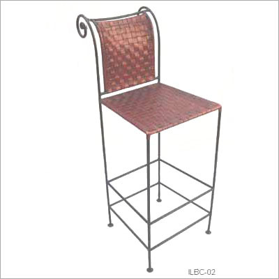 Iron Strip Leather Bar Chair